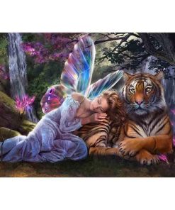 Fairy with Tiger Diamond Painting Kit - DIY