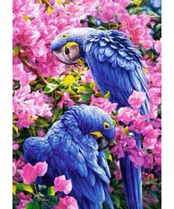 Flowers In The Two Parrots Diamond Painting Kit - DIY