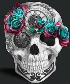 Skull And Rose Diamond Painting Kit - DIY