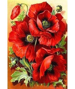 Red Flowers Diamond Painting Kit - DIY