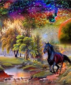 Black Horse Diamond Painting Kit - DIY
