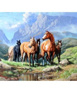 Horse On The Grass Diamond Painting Kit - DIY
