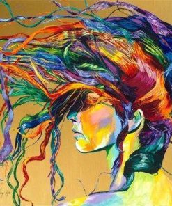 Colored Hair Girl Diamond Painting Kit - DIY