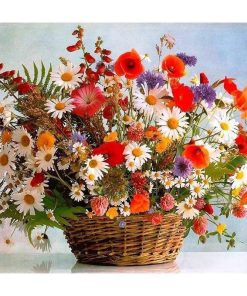 Colorful Flowers And Flower Basket Diamond Painting Kit - DIY