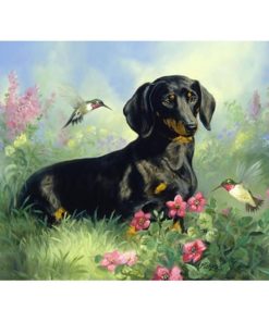 Dogs And Flowers Diamond Painting Kit - DIY