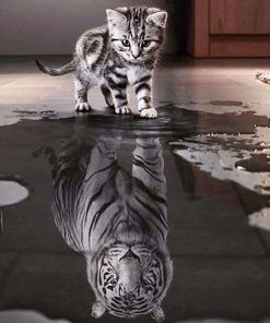 Cat Reflection Diamond Painting Kit - DIY