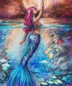 Mermaid Red Diamond Painting Kit - DIY