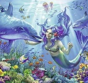Mermaid And Dolphin Diamond Painting Kit - DIY