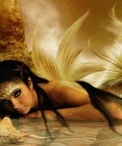 Mermaid Gold Diamond Painting Kit - DIY