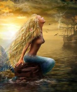 Mermaid Boat Diamond Painting Kit - DIY