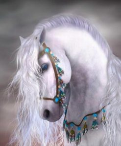 Horse White Night Diamond Painting Kit - DIY