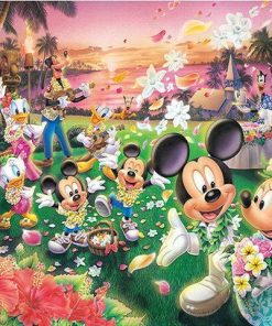 Mickey And Minnie Hawaii Diamond Painting Kit - DIY