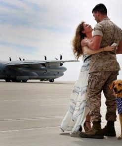 Military Wife And Dog Diamond Painting Kit - DIY