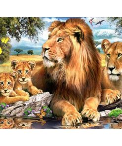 Lion Family Diamond Painting Kit - DIY