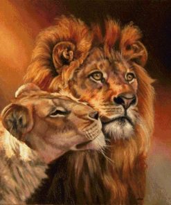 Lion And Tiger Colors Different  Diamond Painting Kit - DIY