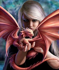 Dragon Baby and Girl Diamond Painting Kit - DIY