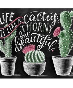 Life Is Like A Cactus Diamond Painting Kit - DIY