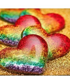 Rainbow Heart Love Diamond Painting Kit - DIY