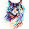 Watercolor Cat Diamond Painting Kit - DIY