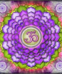 Mandala Purple And Green Diamond Painting Kit - DIY
