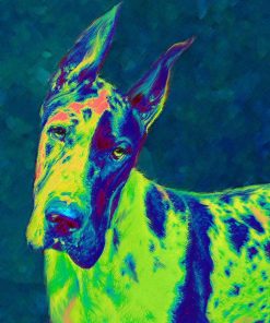 Great Dane Color Green Diamond Painting Kit - DIY