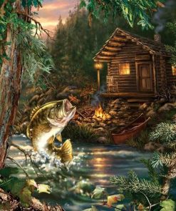 Cabin Fish Diamond Painting Kit - DIY