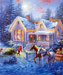 Cabin Christmas Diamond Painting Kit - DIY