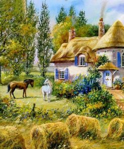 Cabin Horse Diamond Painting Kit - DIY
