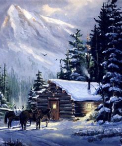 Cabin Horses Diamond Painting Kit - DIY