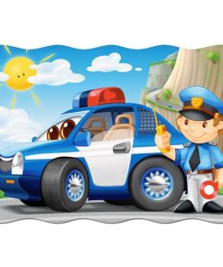 Police Car Cartoon Diamond Painting Kit - DIY
