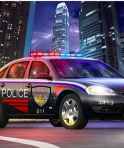 Police Car And Dog Diamond Painting Kit - DIY